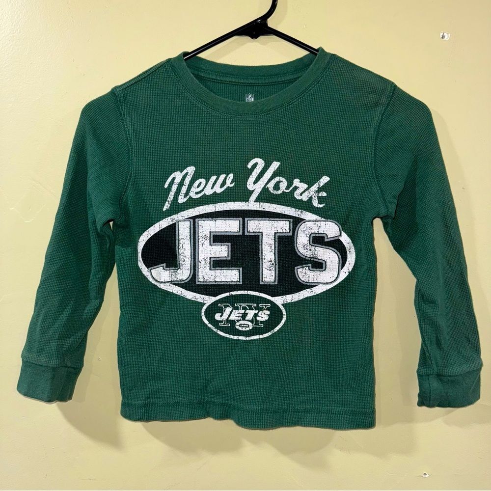 NFL New York Jets size 5 Kids Green Long Sleeve thermal Shirt